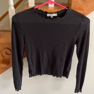 NWOT Boutique Crop Top Long Sleeve